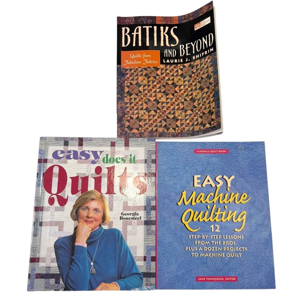 Lot of 3 Quilting Books Multicolor Instructional Guides Crafting Grandmacore